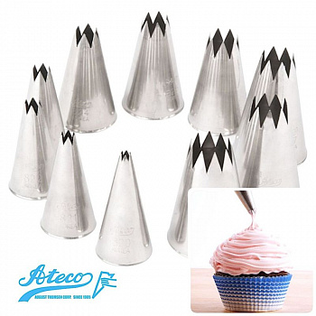 Кондитерская насадка открытая звезда №820-829 от Ateco | 6-10 лучей Кондитерская насадка открытая звезда №820-829 от Ateco | 6-10 лучей