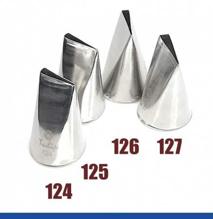 Набор кондитерских насадок 124, 125, 126, 127 Tulip™, 4 шт, лепесток розы прямой Набор кондитерских насадок 124, 125, 126, 127 Tulip™, 4 шт, лепесток розы прямой