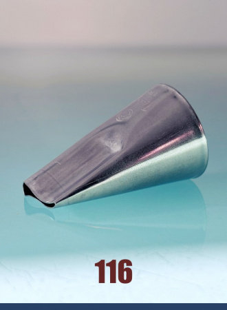 Кондитерская насадка 116 Tulip, Корея, прорезь 14 мм лепесток 2-й изогнутый Кондитерская насадка 116 Tulip, Корея, прорезь 14 мм лепесток 2-й изогнутый