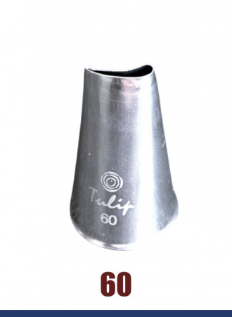 Кондитерская насадка 60 Tulip, Корея, прорезь 9 мм лепесток изогнутый правый Кондитерская насадка 60 Tulip, Корея, прорезь 9 мм лепесток изогнутый правый