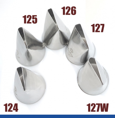Набор кондитерских насадок 124, 125, 126, 127 Tulip™, 4 шт, лепесток розы прямой Набор кондитерских насадок 124, 125, 126, 127 Tulip™, 4 шт, лепесток розы прямой