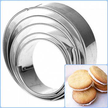 Вырубка стальная Кольца ∅ 5-8 см | Набор 5 фигур