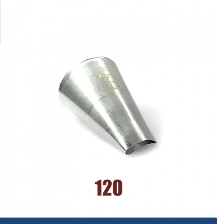 Кондитерская насадка 120 Tulip прорезь 12 мм, лепесток розы изогнутый Кондитерская насадка 120 Tulip прорезь 12 мм, лепесток розы изогнутый