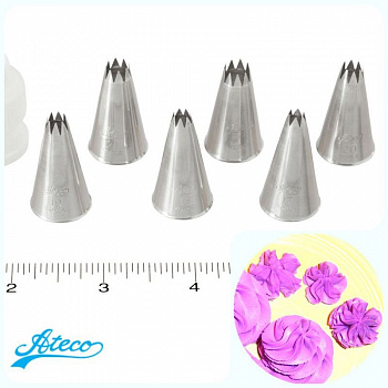 Кондитерская насадка открытая звезда №18 - 22, 32 Ateco | 7, 8, 9 лучей мини размер Кондитерская насадка открытая звезда №18 - 22, 32 Ateco | 7, 8, 9 лучей мини размер