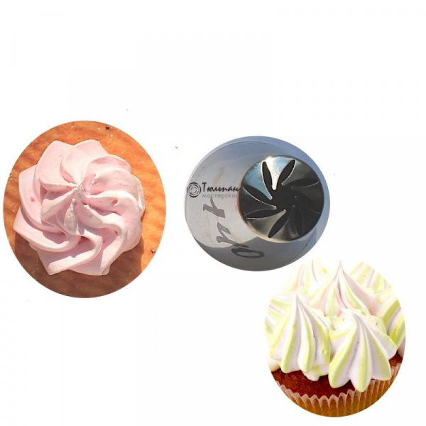 Насадка закрытая роза №140 Звёздное Колесо | M размер 8 скошенных лучей (Russian Pastry Tube Closed Rose #140 - Pinwheel | M size | by Tulip Workshop) Насадка закрытая роза №140 Звёздное Колесо | M размер 8 скошенных лучей (Russian Pastry Tube Closed Rose #140 - Pinwheel | M size | by Tulip Workshop)