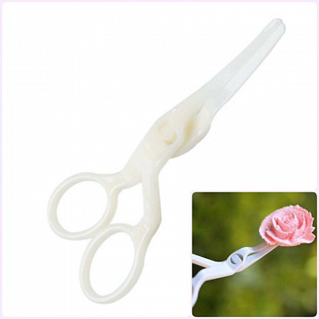 Ножницы пластик. тонкие лезвия для переноса кремовых цветов Ножницы пластик. тонкие лезвия для переноса кремовых цветов