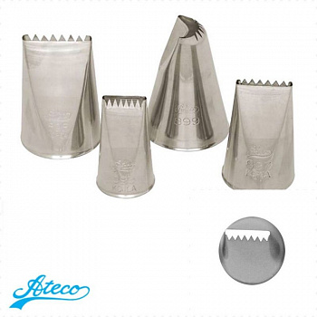 Кондитерская насадка лента зубчики №895, 897, 898, 899 от Ateco | медиум размер (Ribbon Basketweave) Кондитерская насадка лента зубчики №895, 897, 898, 899 от Ateco | медиум размер (Ribbon Basketweave)