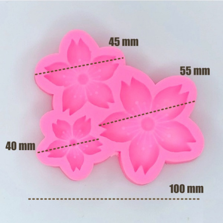 Молд силиконовый (вайнер) Бутон 5-листник (2) | 3-1