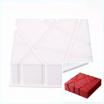 Силиконовая форма 3D для муссового торта | Камень 170*170 мм