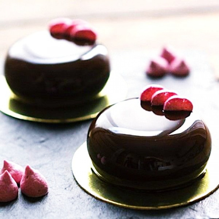 Подложка для пирожных Золото/Жемчуг 2х сторон. 0.8 мм, Ø 75 мм