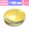Подложка для торта Золото/Жемчуг 2х сторон. 0.8 мм, Ø 160 мм