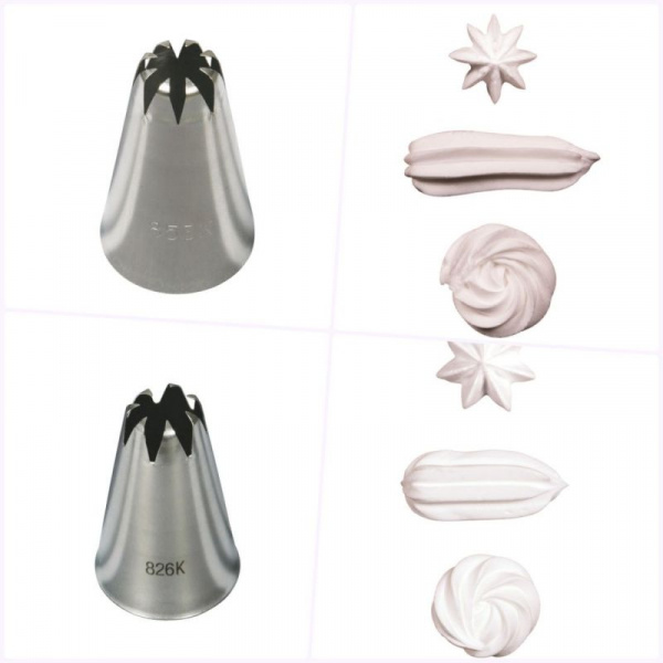 Кондитерская насадка полузакрытая звезда №826K, 853К | средний размер Кондитерская насадка полузакрытая звезда №826K, 853К | средний размер
