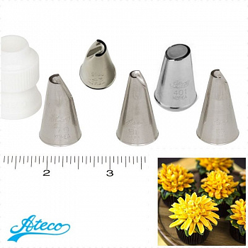 Кондитерская насадка лепесток хризантемы №79, 80, 81, 401, 403 Ateco Кондитерская насадка лепесток хризантемы №79, 80, 81, 401, 403 Ateco