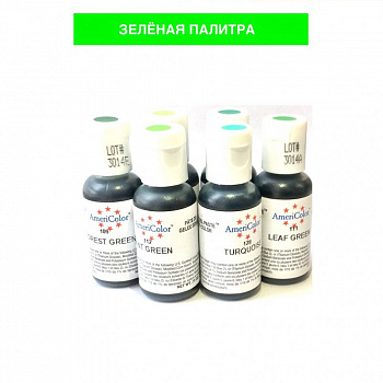 Красители гелевые Америколор Зелёная палитра 21 г. | Green Красители гелевые Америколор Зелёная палитра 21 г. | Green